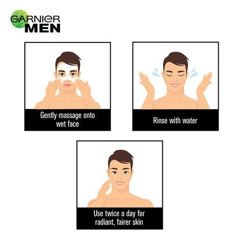 Garnier Men Power White Anti-Pollution Double Action Face Wash