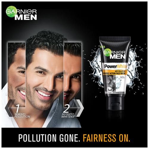 Garnier Men Power White Anti-Pollution Double Action Face Wash