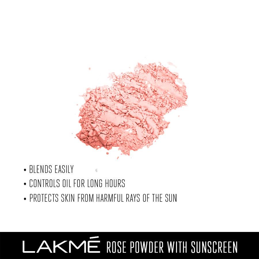 Lakme Rose Face Powder - Sunscreen, 40 g Warm Pink