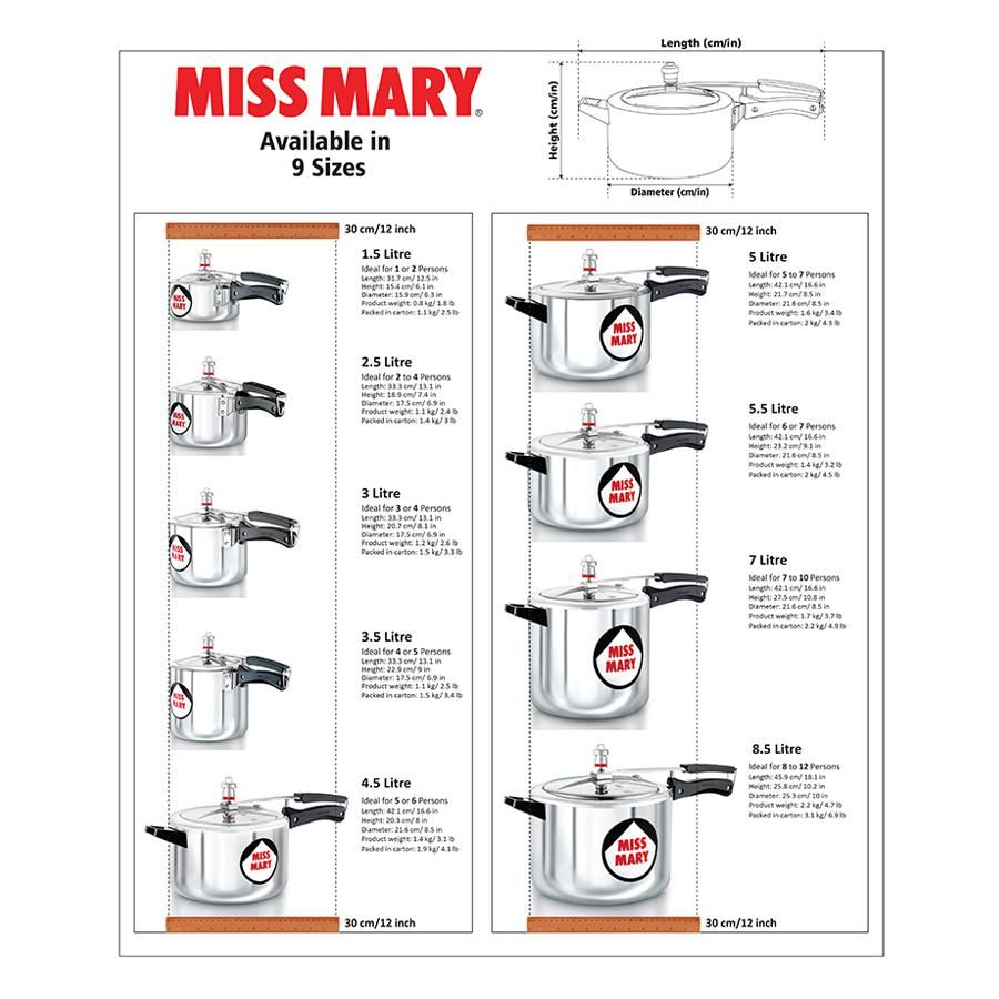 Hawkins Miss Mary Pressure Cooker - Silver