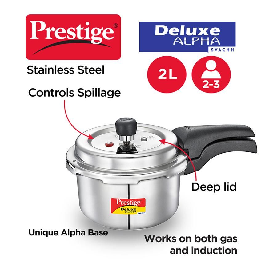 Prestige Popular Plus Aluminium Pressure Cooker (10203), 5 L