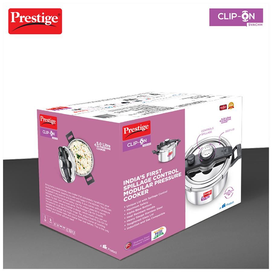 Prestige Svachh Stainless Steel Clip On Pressure Cooker (20230),