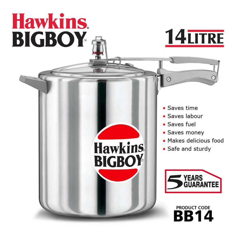 Hawkins Bigboy Pressure Cooker - Silver, BB14, 14 L