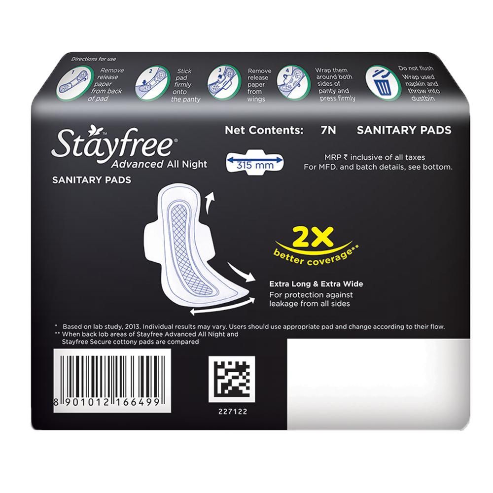 STAYFREE Advanced All Night XL- Sanitary Pads For Women