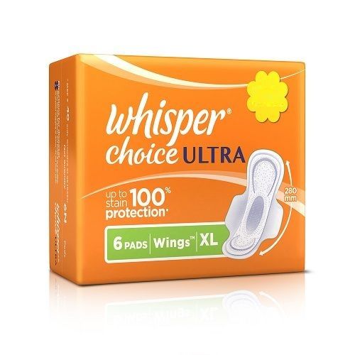 Whisper Choice Ultra Sanitary Pads - With Fresh Flower Scent, Protects From Stains, XL