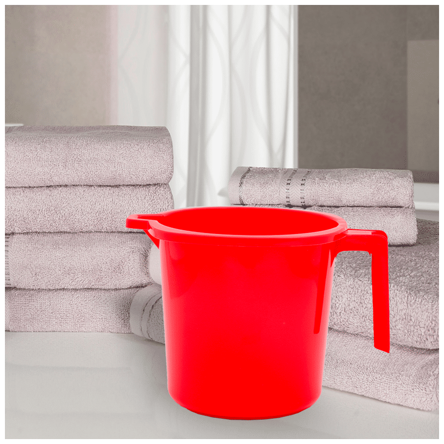 Premium Plastic Bathing Mug - Red,