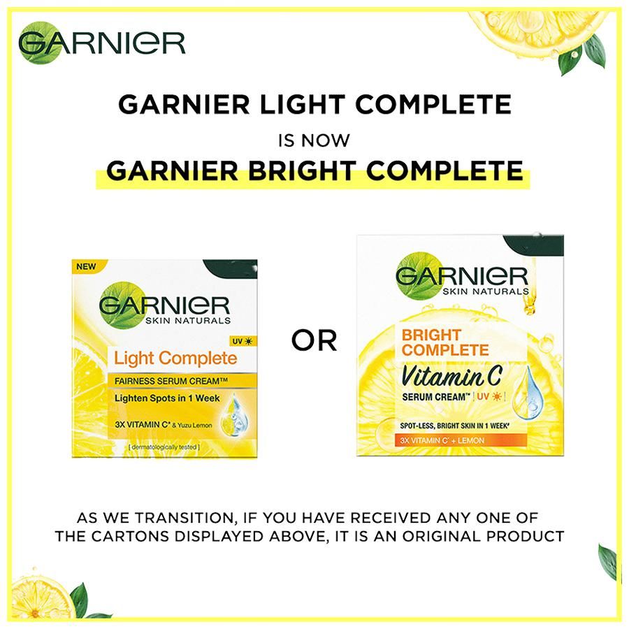 Garnier Light Complete Serum Cream With SPF 40/PA +++,