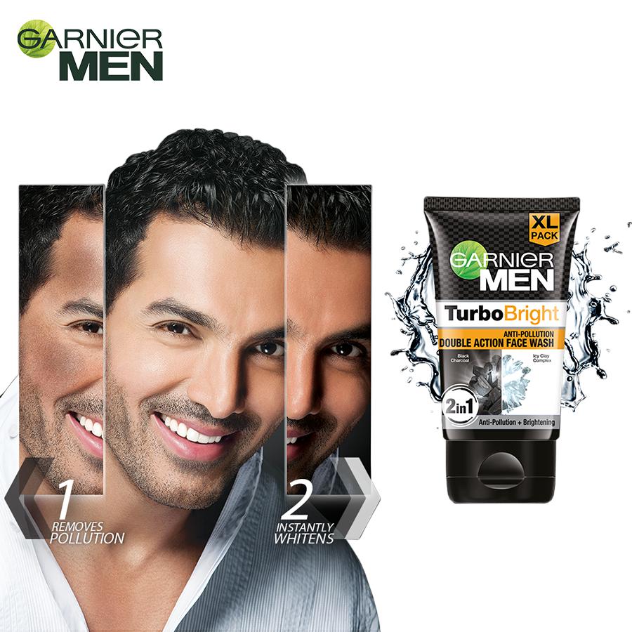 Garnier Men Turbo Bright Anti-Pollution Double Action Face Wash