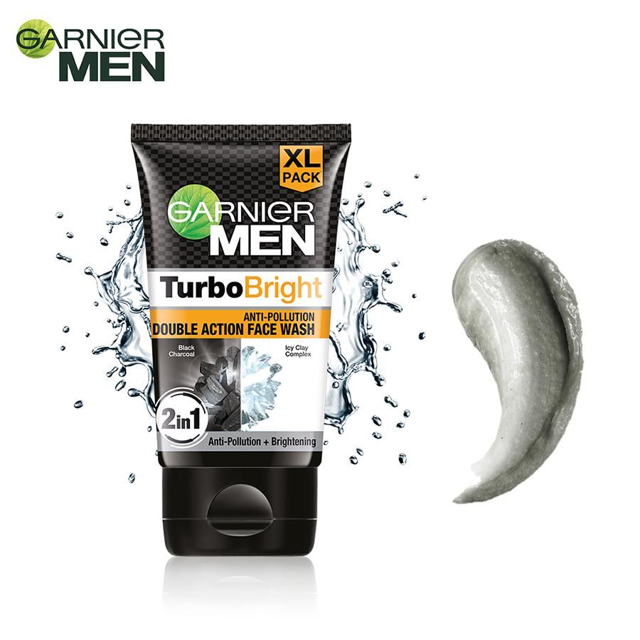 Garnier Men Turbo Bright Anti-Pollution Double Action Face Wash