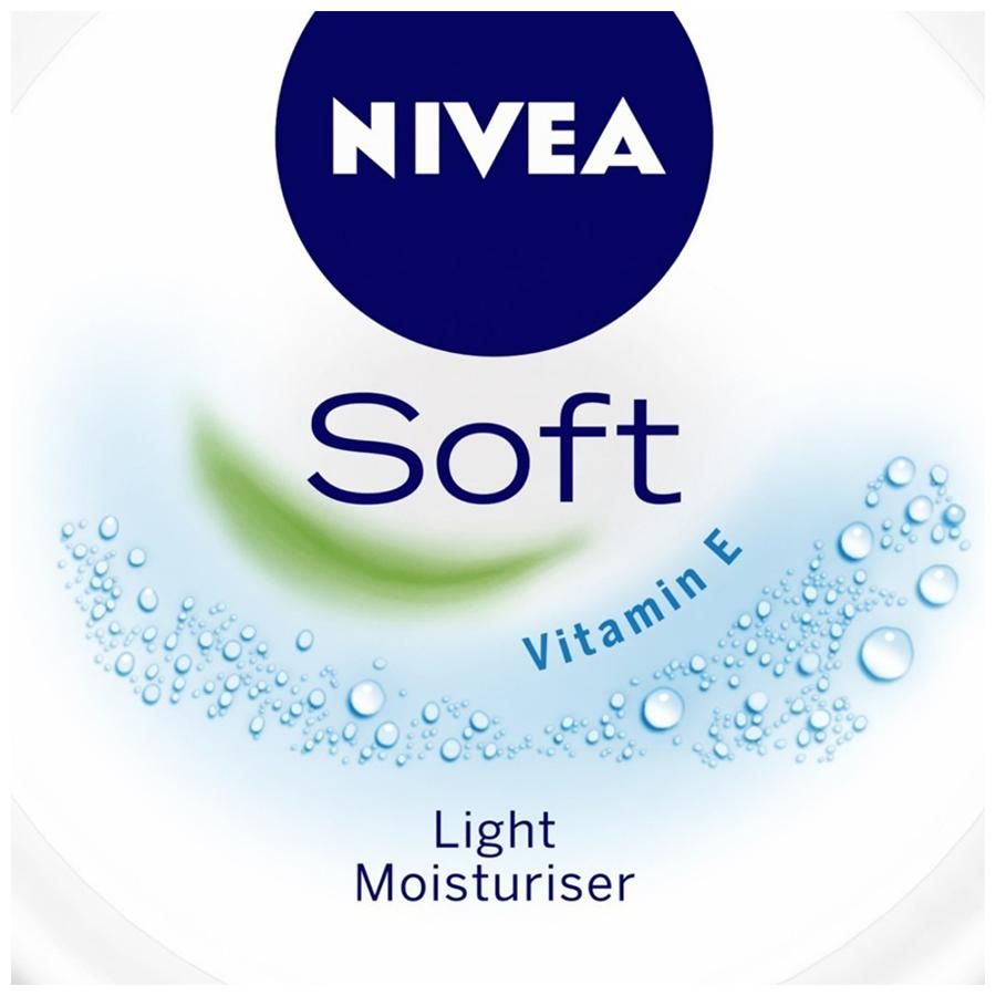 Nivea Soft Light Moisturiser For Face, Hand & Body - Non-Sticky Cream With Vitamin E & Jojoba Oil