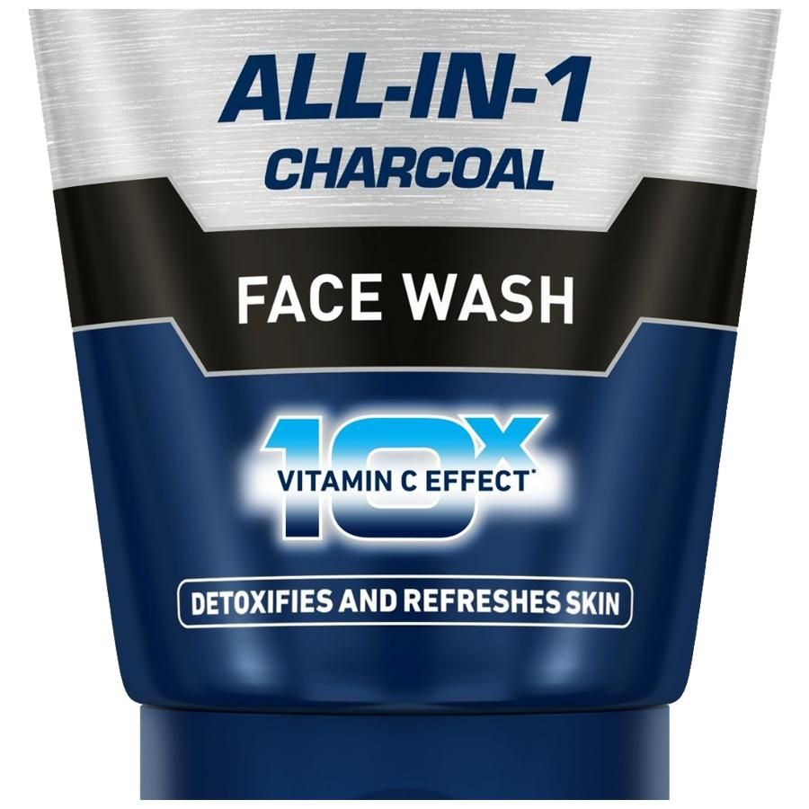 Nivea Men All In 1 Charcoal Face Wash - Detoxify & Refresh Skin With 10x Vitamin C Effect, For All Skin Types