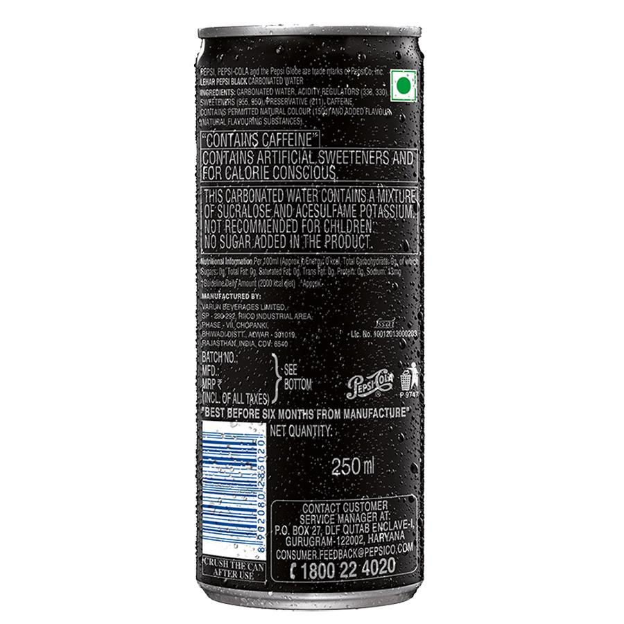 Pepsi Black Soft Drink - Max Taste, Zero Cal(Diet),  Can