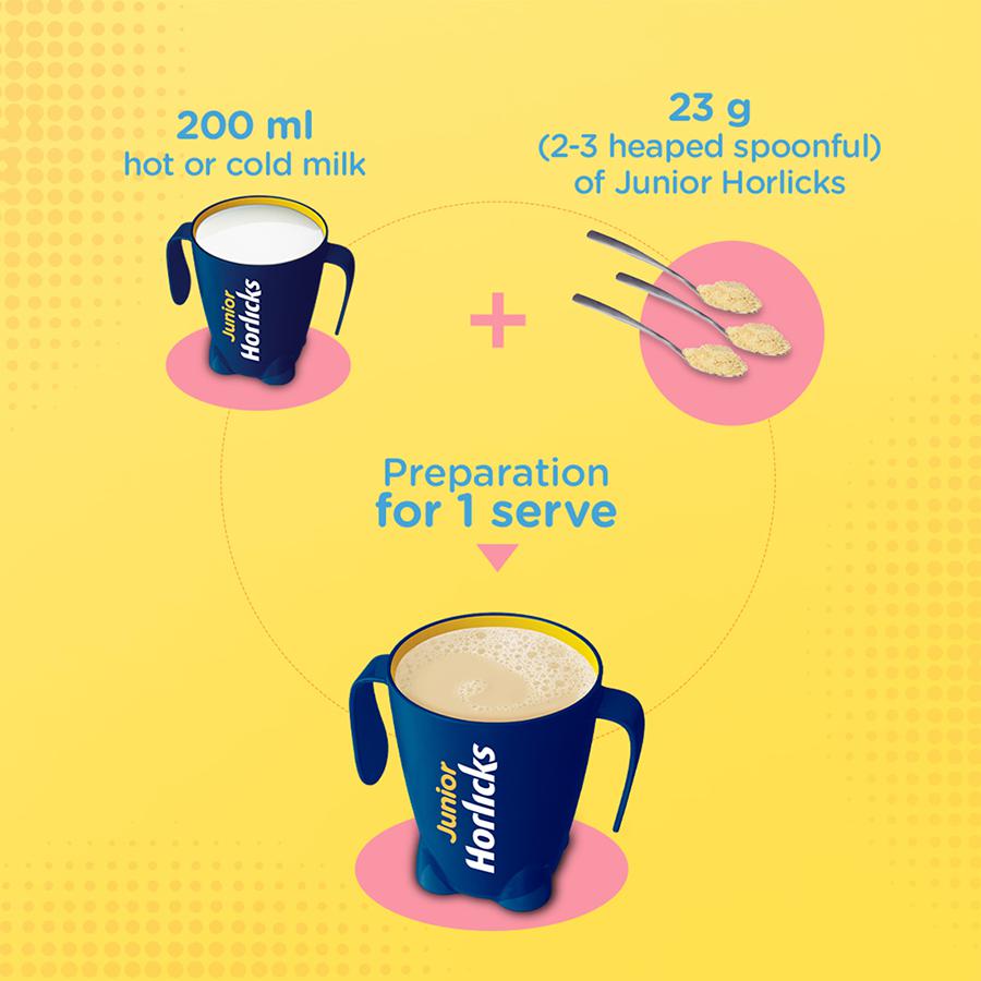 Horlicks Junior Health & Nutrition Drink - With DHA & Nutrients, For Growth, Vanilla Flavour