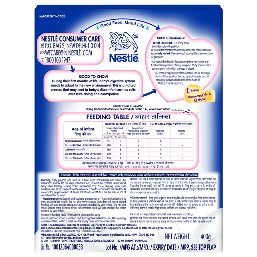 Nestle Lactogen Infant Formula Powder - Stage 1, Up to 6 Months,