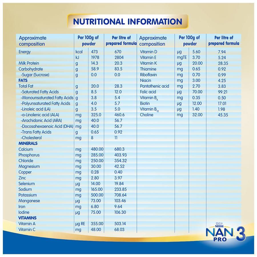 Nestle Nan Pro 3 Follow-Up Formula- Stage 3, After 12 months