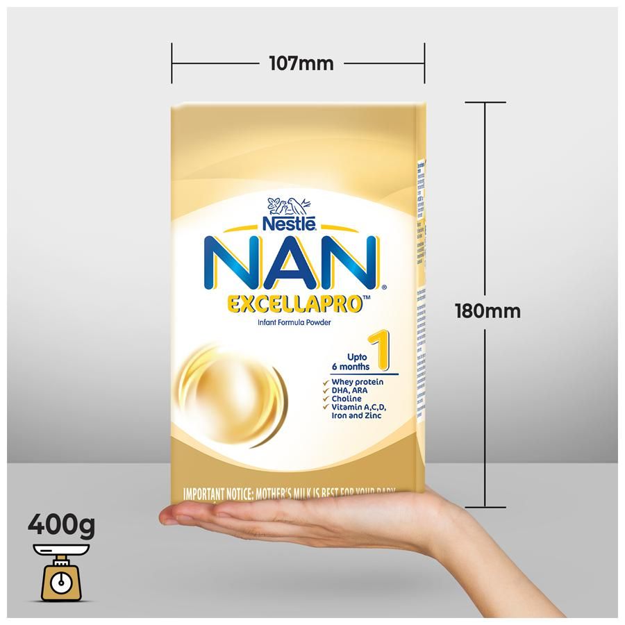 Nestle Nan Excellapro Stage 1 Infant Formula - Up to 6 months, 400 g Tin Pack