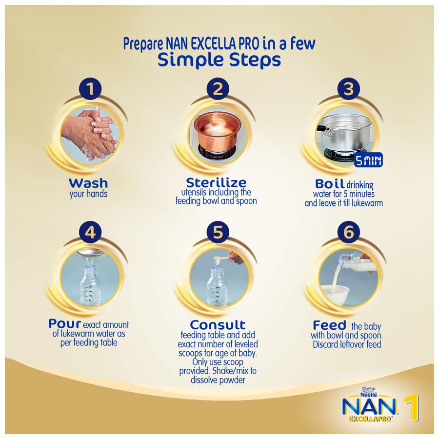 Nestle Nan Excellapro Stage 1 Infant Formula - Up to 6 months, 400 g Tin Pack