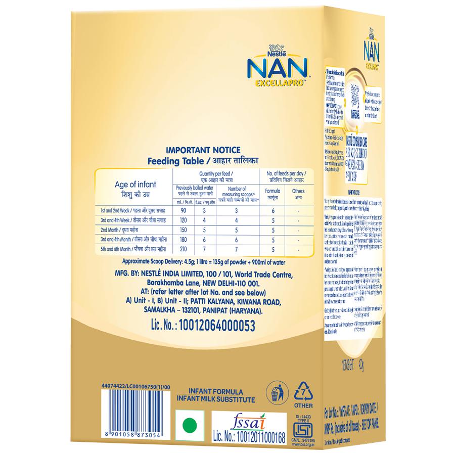 Nestle Nan Excellapro Stage 1 Infant Formula - Up to 6 months, 400 g Tin Pack