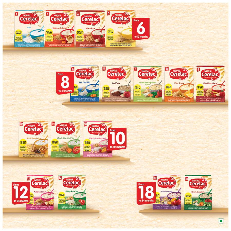 Nestle Cerelac Baby Cereal with Milk - Wheat-Rice Mixed Veg, From 10-12 Months, Rich in Iron