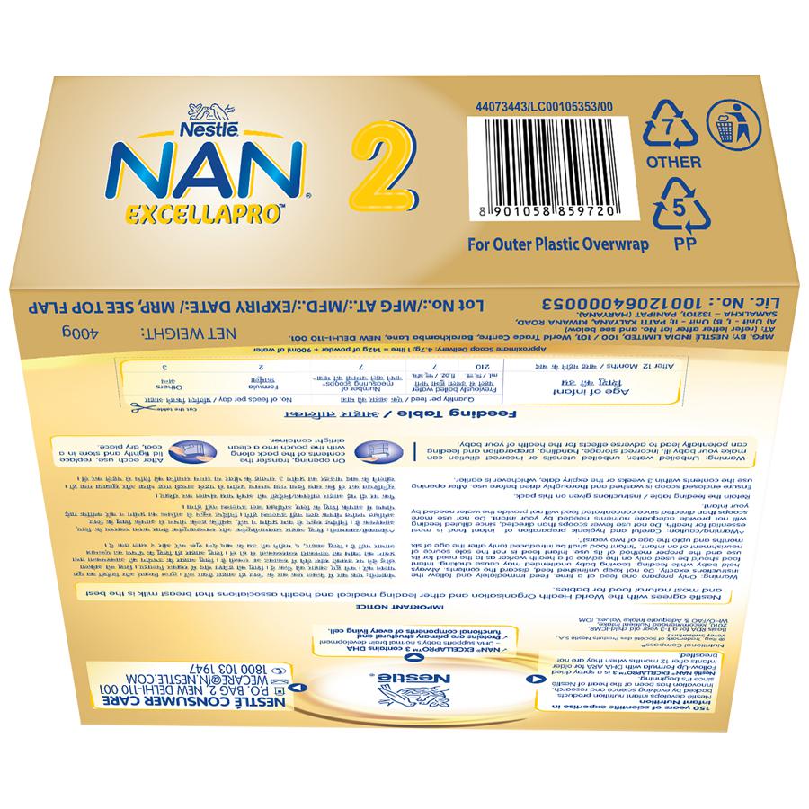 Nestle Nan Excellapro Follow-Up Formula Powder - Stage 2, After 6 Months, Contains Vitamins