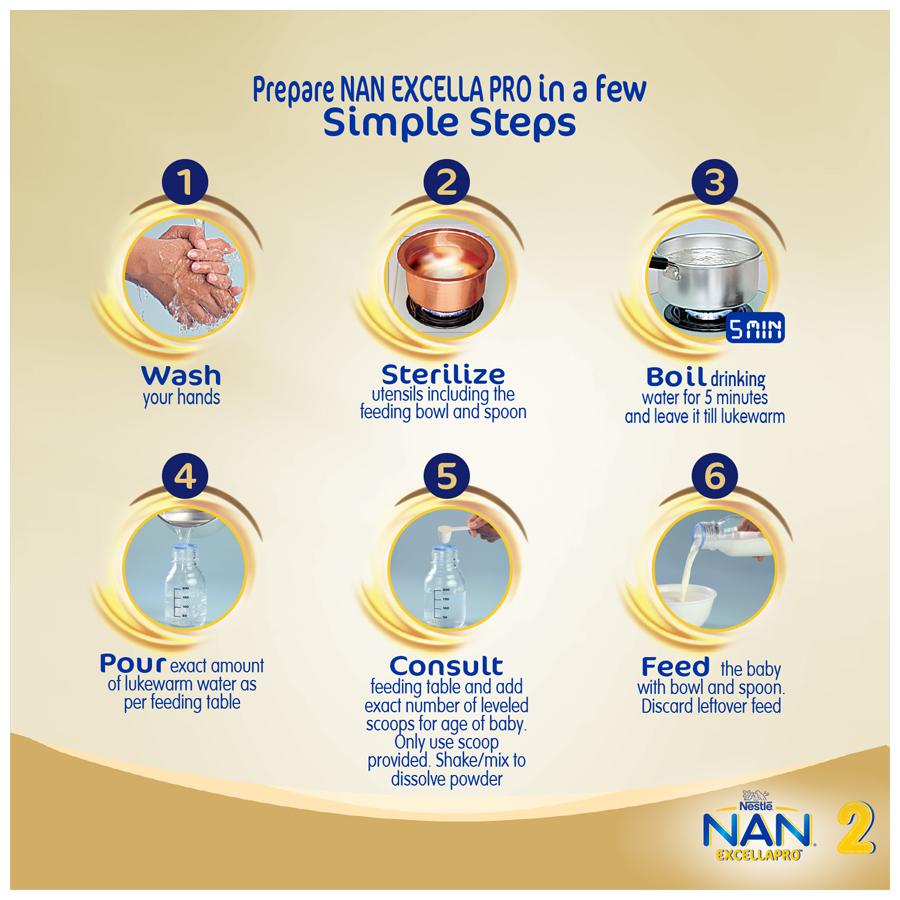 Nestle Nan Excellapro Follow-Up Formula Powder - Stage 2, After 6 Months, Contains Vitamins