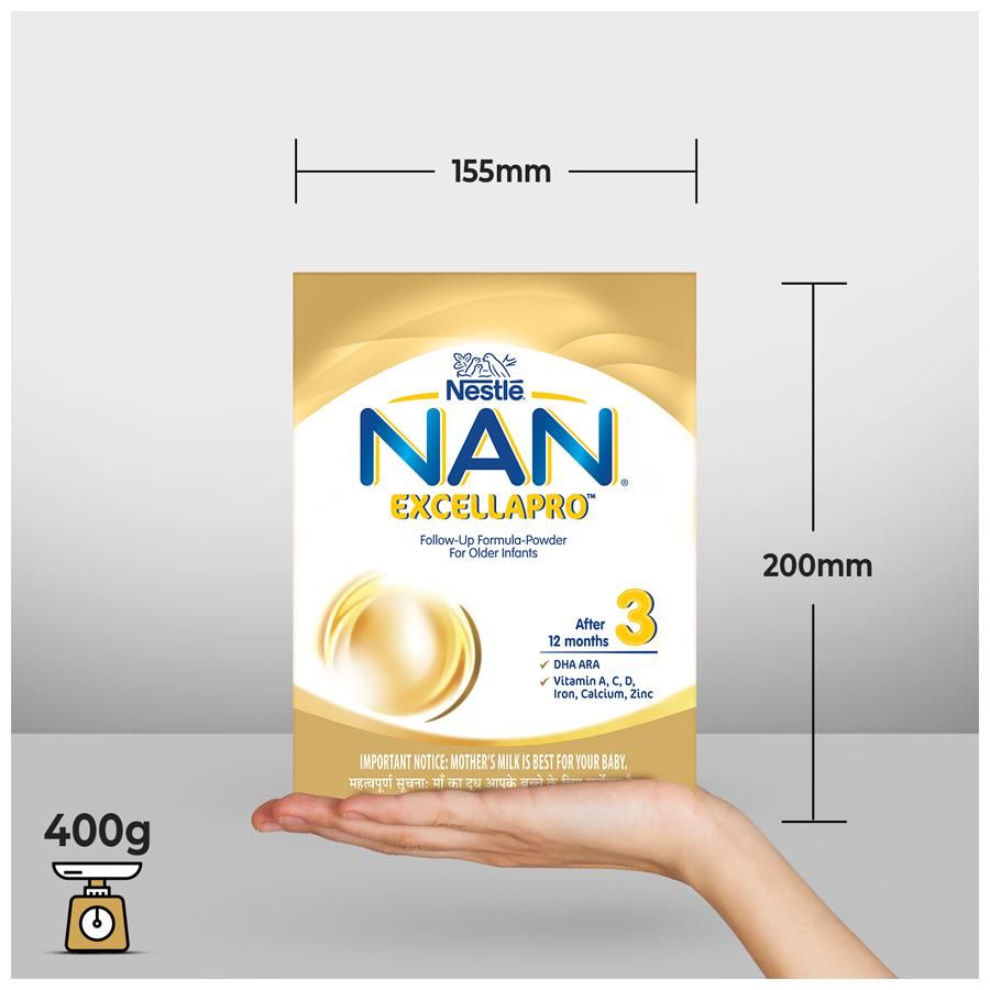 Nestle Nan Excellapro Follow-Up Formula Powder - Stage 3, After 12 Months, Contains Vitamins