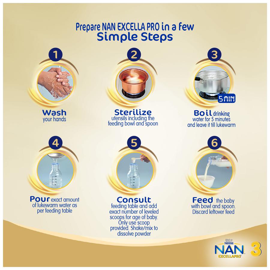 Nestle Nan Excellapro Follow-Up Formula Powder - Stage 3, After 12 Months, Contains Vitamins