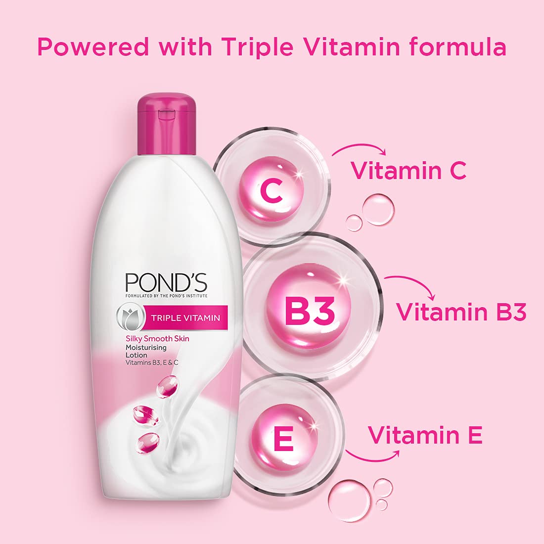 POND'S Triple Vitamin Moisturising Body Lotion, Gives 3x Moisturisation For Soft, Smooth, Radiant Skin in Winters