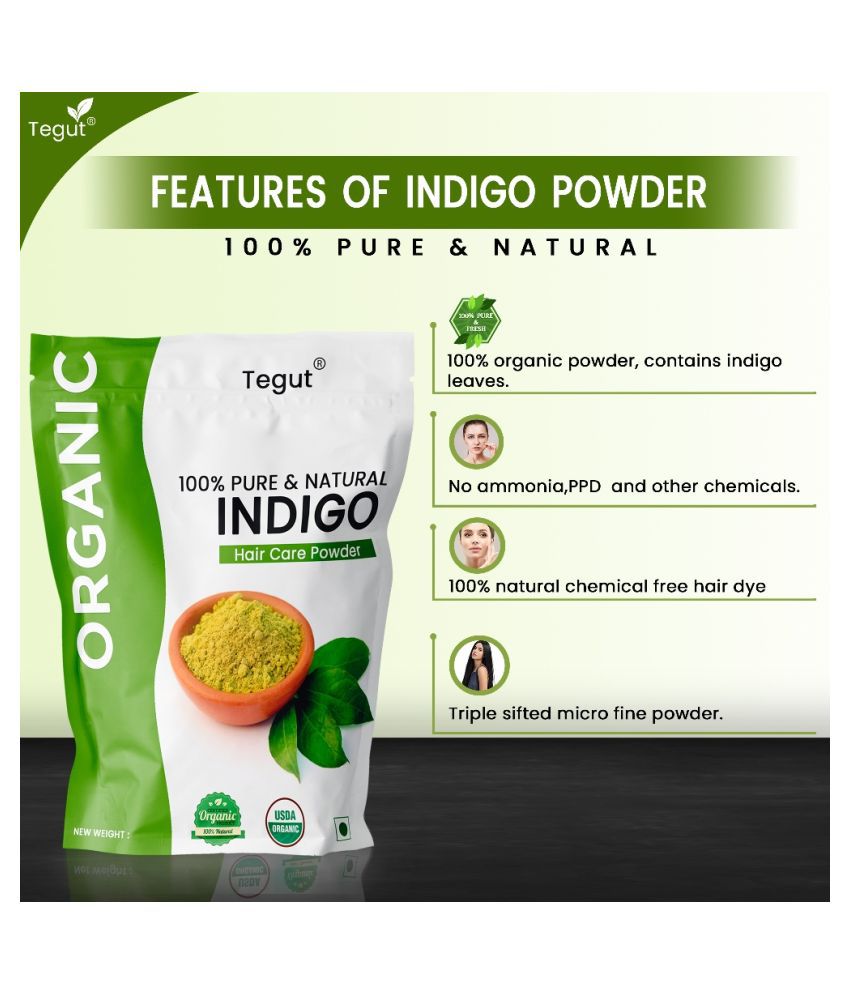 TUGET 100% Pure Indigo Powder for Hair Organic Henna