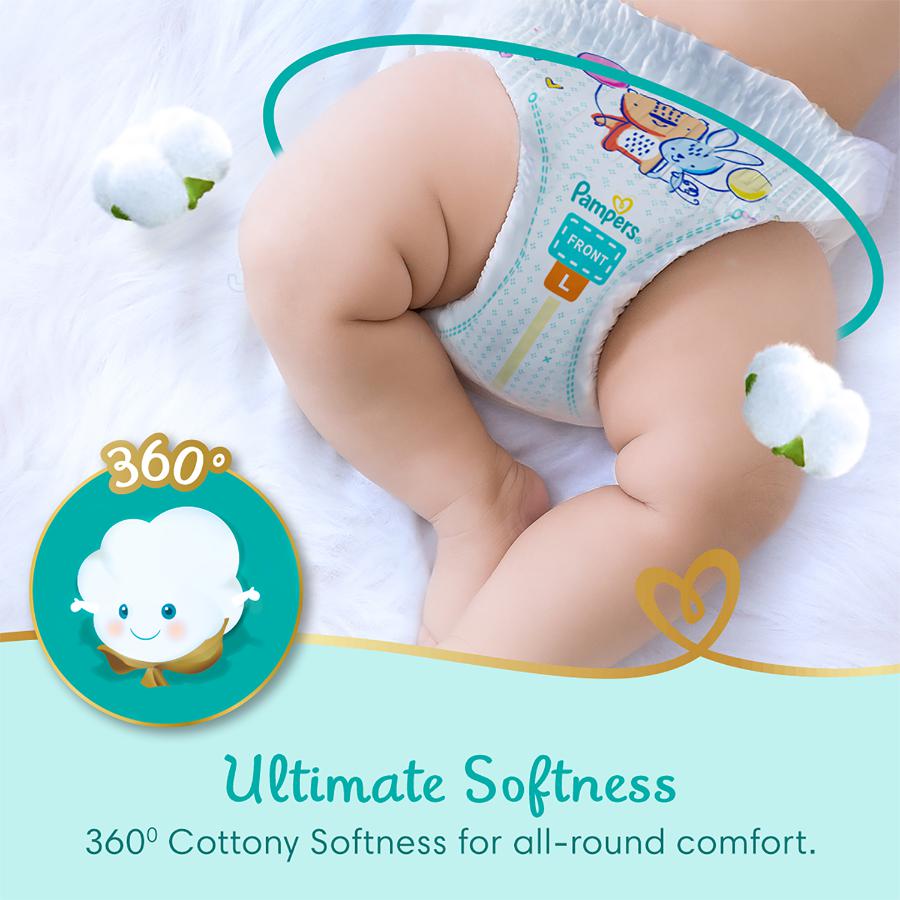 Pampers Premium Care Diaper Pants - With Cottony Softness, For Ultimate Comfort, L, 44 pcs