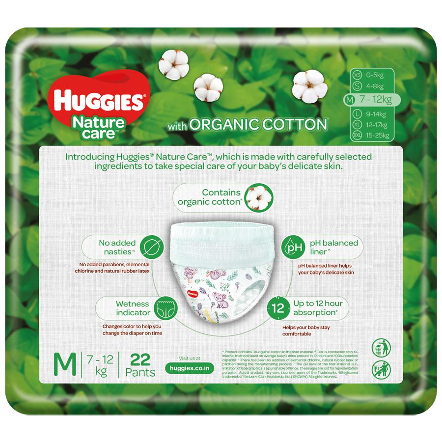 Huggies Nature Care Diaper Pants - Medium Size, 22 pcs