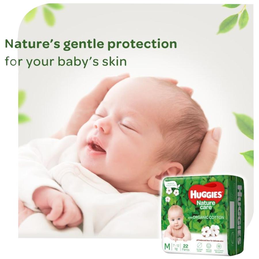 Huggies Nature Care Diaper Pants - Medium Size, 22 pcs