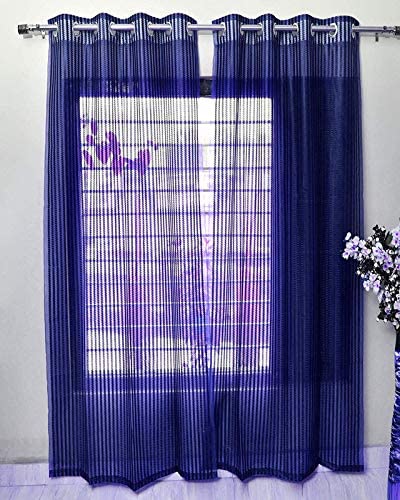 Srk Trendz Polyresin Grommet Window Curtain ( Blue )