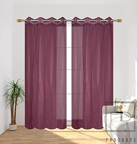 Srk Trendz Polyresin Grommet Window Curtain, Wine, Pack of 1, Grommets