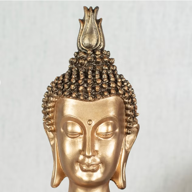 Zen Polyresin Embellished Buddha Hand Finished Figurine 38Cm in Black Colour