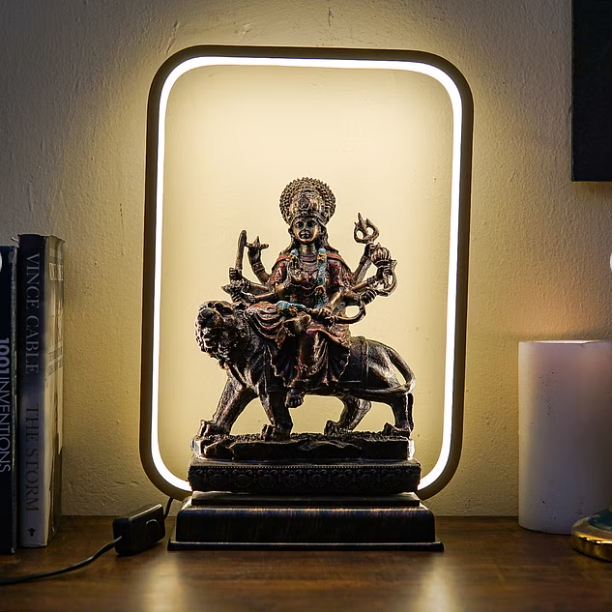 Luminus Polyresin Led Gold Idol in Bronze Colour