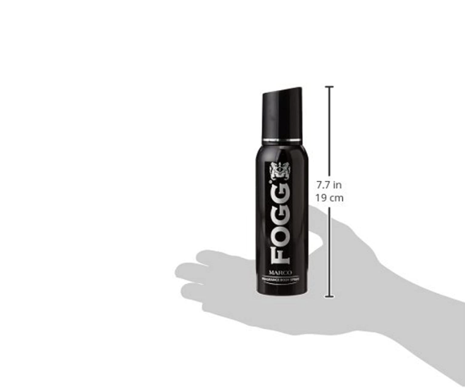 Fogg Marco Perfume Body Spray For Men (Black), Long Lasting, No Gas, Everyday Deodorant and Spray, 150ml