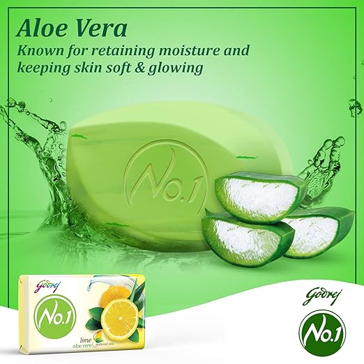 Godrej No.1 Lime & Aloe Vera Soap (4x150g)