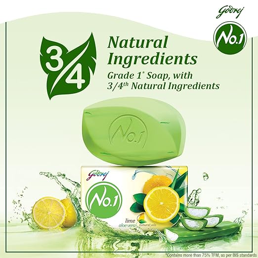 Godrej No.1 Lime & Aloe Vera Soap (4x150g)